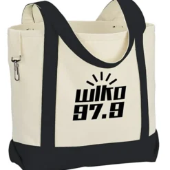 Two-Tone Accent Gusseted Tote Bag - 24 hr