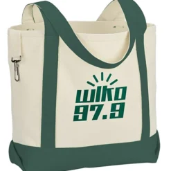Two-Tone Accent Gusseted Tote Bag - 24 hr