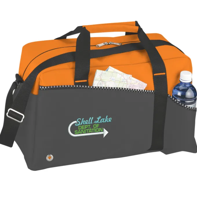 Two-Tone Duffel Bag - Embroidered