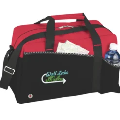 Two-Tone Duffel Bag - Embroidered