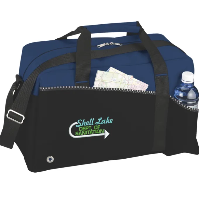 Two-Tone Duffel Bag - Embroidered