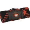 Two Tone Plaid Fleece Blanket with Carry Strap