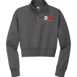 Ultimate 8.3-ounce CVC Fleece Cropped 1/2-Zip Pullover - Ladies' - Embroidered