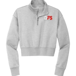 Ultimate 8.3-ounce CVC Fleece Cropped 1/2-Zip Pullover - Ladies' - Embroidered