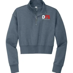 Ultimate 8.3-ounce CVC Fleece Cropped 1/2-Zip Pullover - Ladies' - Embroidered