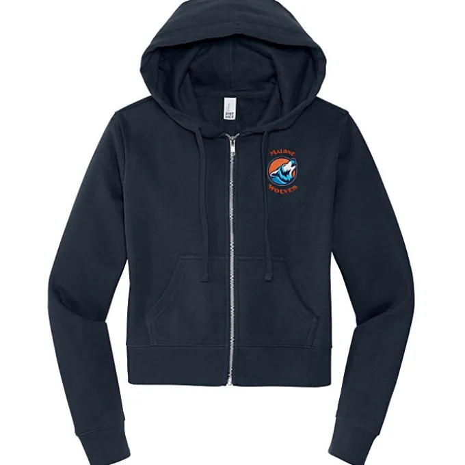 Ultimate 8.3-oz CVC Fleece Cropped Full-Zip Hoodie - Ladies' - Embroidered
