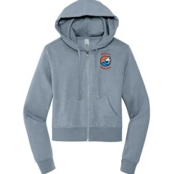 Ultimate 8.3-oz CVC Fleece Cropped Full-Zip Hoodie - Ladies' - Embroidered