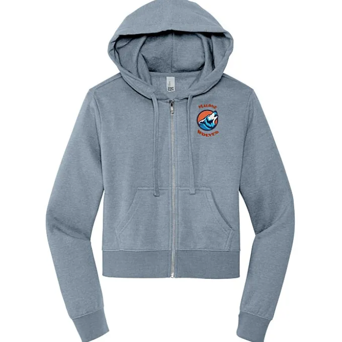 Ultimate 8.3-oz CVC Fleece Cropped Full-Zip Hoodie - Ladies' - Embroidered