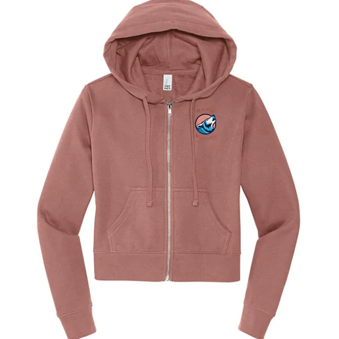 Ultimate 8.3-oz CVC Fleece Cropped Full-Zip Hoodie - Ladies' - Embroidered