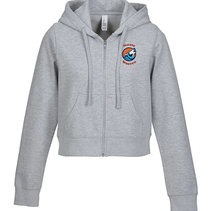 Ultimate 8.3-oz CVC Fleece Cropped Full-Zip Hoodie - Ladies' - Embroidered
