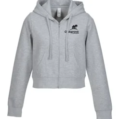 Ultimate 8.3-oz CVC Fleece Cropped Full-Zip Hoodie - Ladies' - Screen