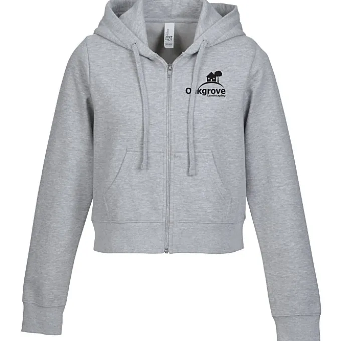 Ultimate 8.3-oz CVC Fleece Cropped Full-Zip Hoodie - Ladies' - Screen