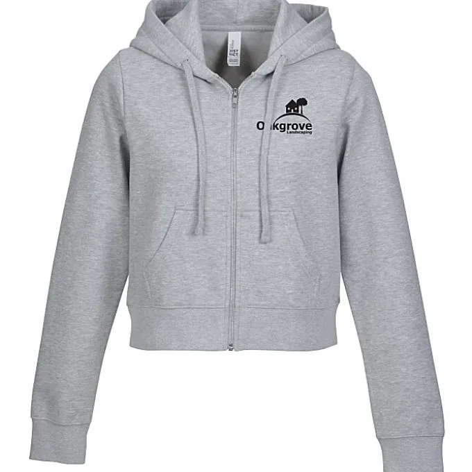 Ultimate 8.3-oz CVC Fleece Cropped Full-Zip Hoodie - Ladies' - Screen