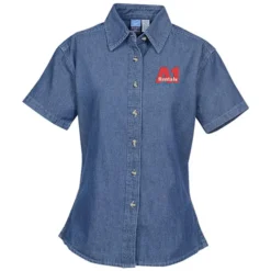 Utility Short Sleeve Denim Shirt - Ladies'