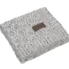 Vanilla Heather Cable Knit Chenille Throw - 24 hr