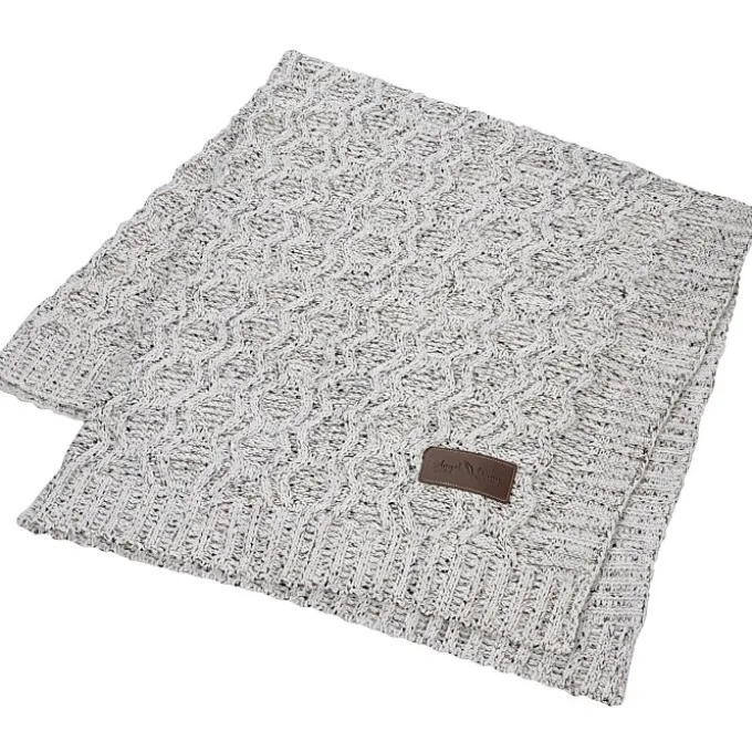 Vanilla Heather Cable Knit Chenille Throw - 24 hr
