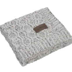 Vanilla Heather Cable Knit Chenille Throw
