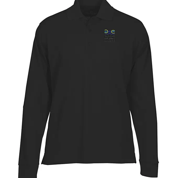 Vansport Omega Solid Mesh LS Tech Polo - Men's