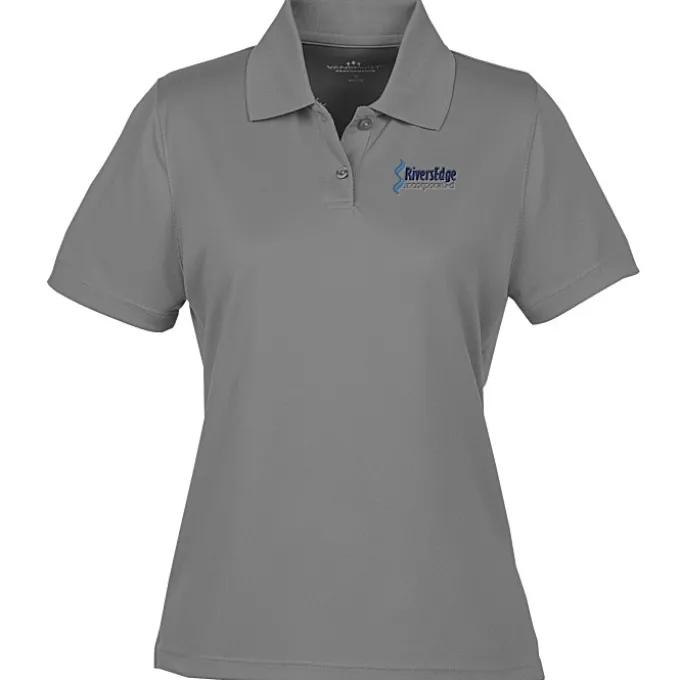 Vansport Omega Solid Mesh Tech Polo - Ladies' - Embroidered