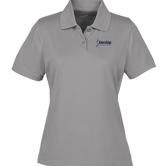 Vansport Omega Solid Mesh Tech Polo - Ladies' - Embroidered