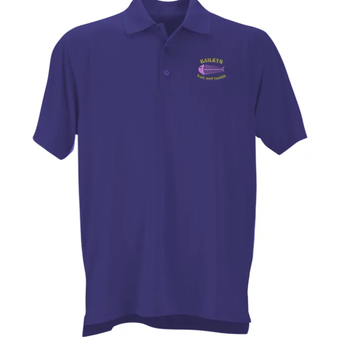 Vansport Omega Solid Mesh Tech Polo - Men's - Embroidered - 24 hr