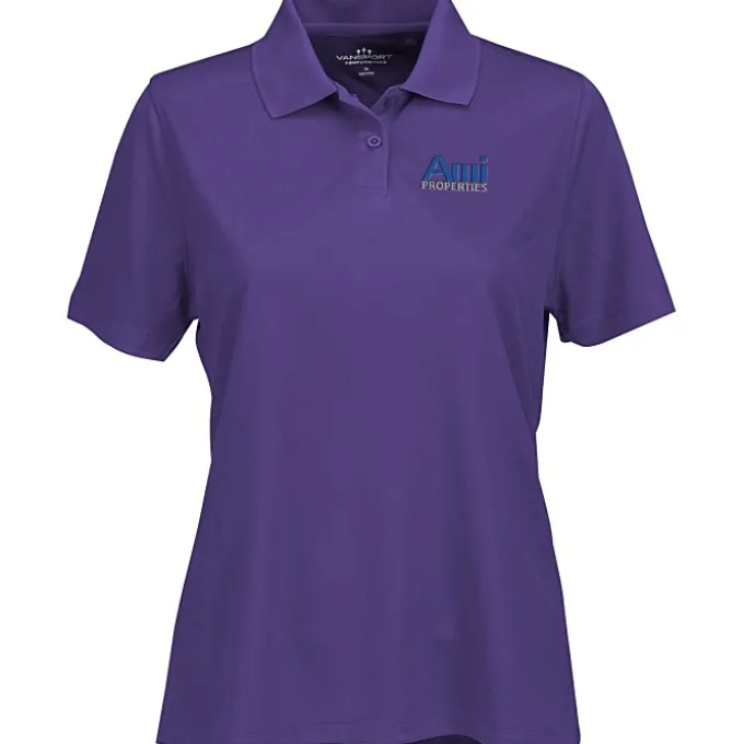 Vansport Omega Solid Mesh Tech Polo - Ladies' - Embroidered - 24 hr