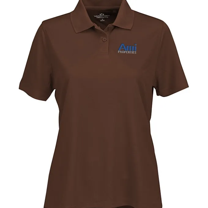 Vansport Omega Solid Mesh Tech Polo - Ladies' - Embroidered - 24 hr