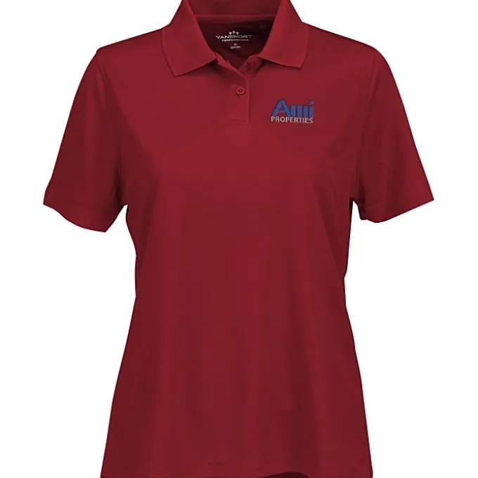 Vansport Omega Solid Mesh Tech Polo - Ladies' - Embroidered - 24 hr