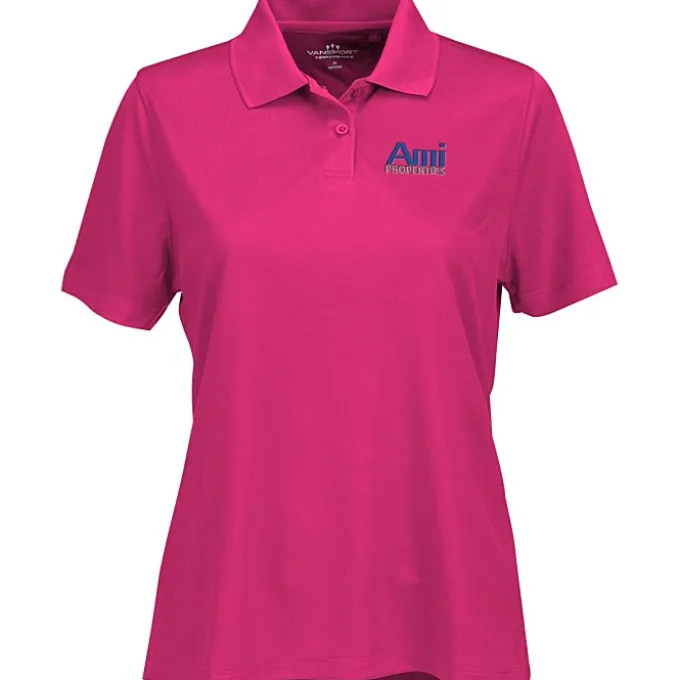 Vansport Omega Solid Mesh Tech Polo - Ladies' - Embroidered - 24 hr