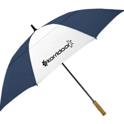 Vented Golf Umbrella with Wooden Handle - 58-inch Arc