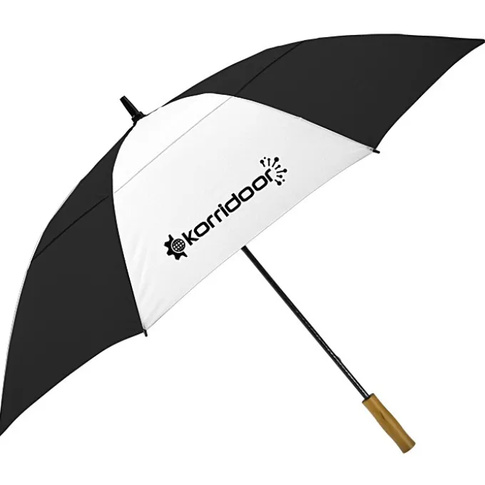 Vented Golf Umbrella with Wooden Handle - 58-inch Arc