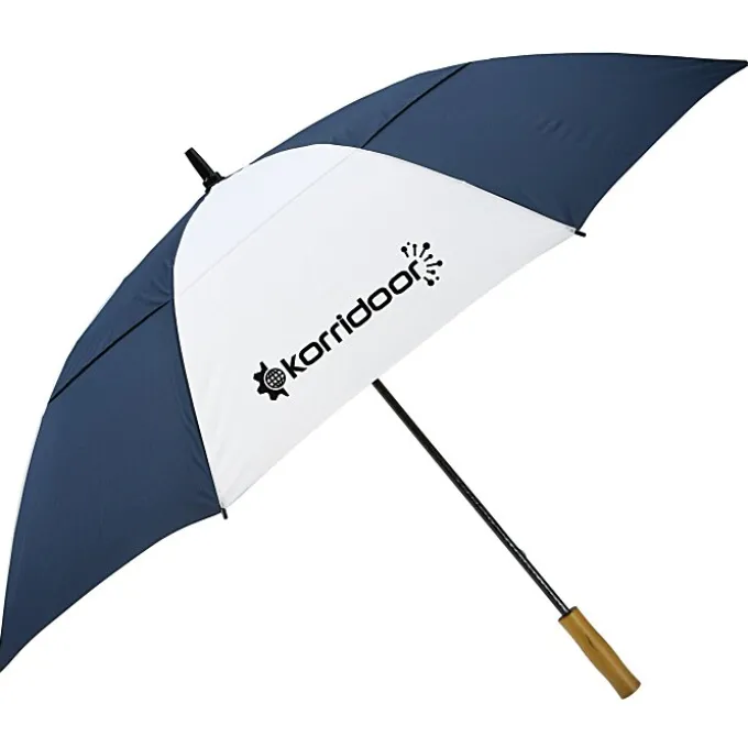 Vented Golf Umbrella with Wooden Handle - 58-inch Arc