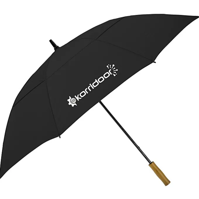 Vented Golf Umbrella with Wooden Handle - 58-inch Arc