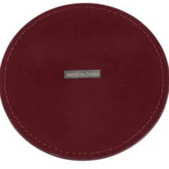 Vintage Round Bonded Leather Coaster Set