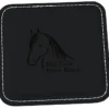 Vintage Square Bonded Leather Coaster