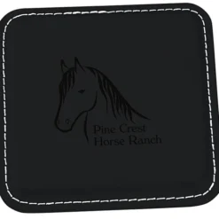 Vintage Square Bonded Leather Coaster