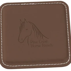 Vintage Square Bonded Leather Coaster