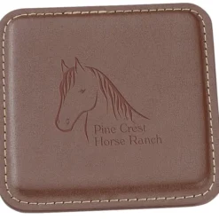 Vintage Square Bonded Leather Coaster