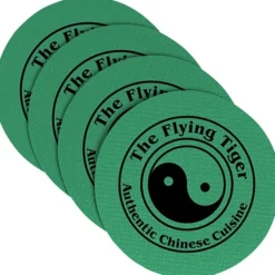 Vinyl Coasters - Set of Four - 4 inches Circle