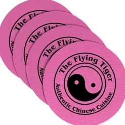 Vinyl Coasters - Set of Four - 4 inches Circle
