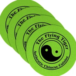 Vinyl Coasters - Set of Four - 4 inches Circle