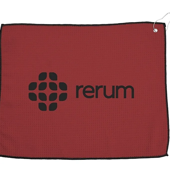 Waffle Knit Golf Towel - 15 inches x 18 inches - 24 hr