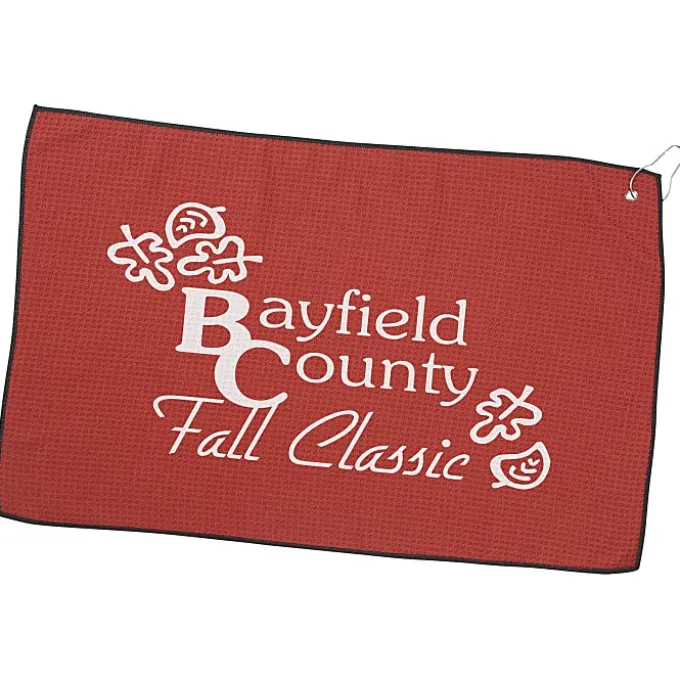 Waffle Knit Golf Towel - 16 inches x 26 inches