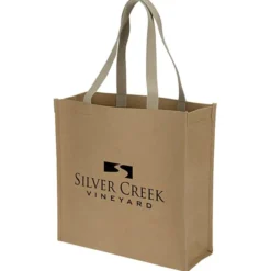 Washable Kraft Paper Fabric Shopper Tote - 13 inches x 13 inches
