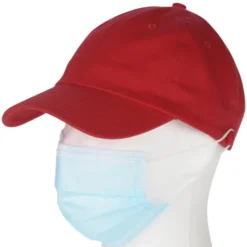 Washed Chino Twill Cap with Face Mask Buttons