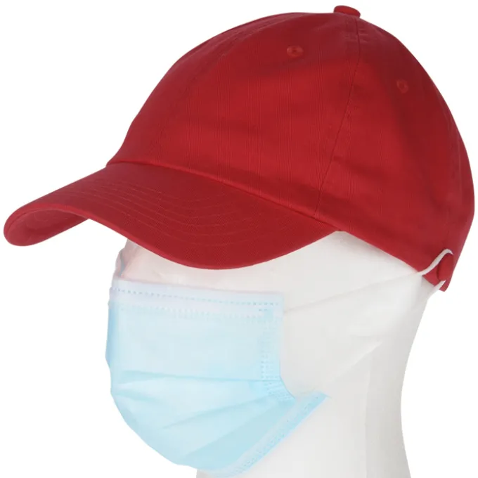 Washed Chino Twill Cap with Face Mask Buttons