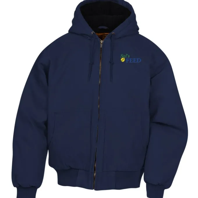 Washed Cotton Duck Insulated Hooded Jacket