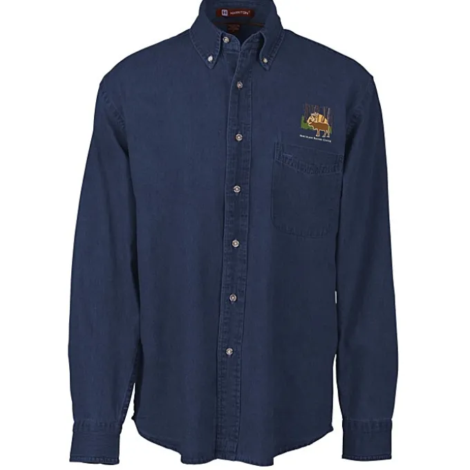 Washed Denim Long Sleeve Shirt - Men's