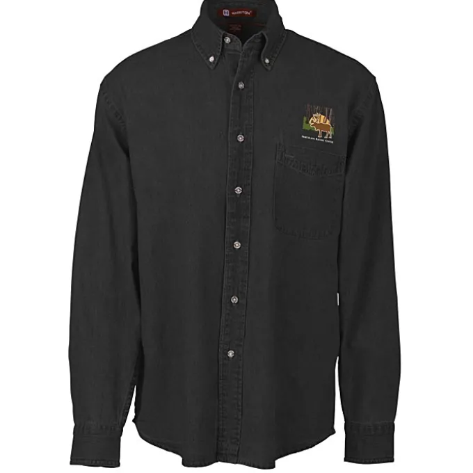 Washed Denim Long Sleeve Shirt - Men's