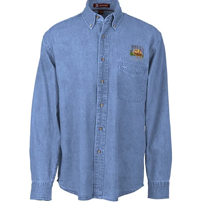 Washed Denim Long Sleeve Shirt - Men's